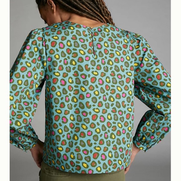 Anthropologie Farm Rio PuffSleeved Blouse XL - Picture 4 of 8